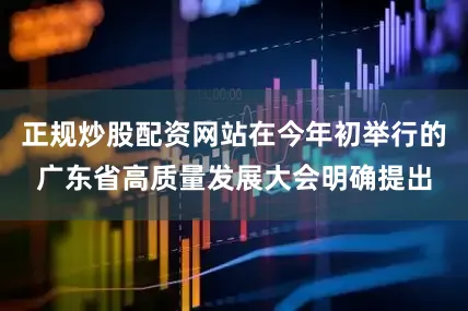 正规炒股配资网站在今年初举行的广东省高质量发展大会明确提出