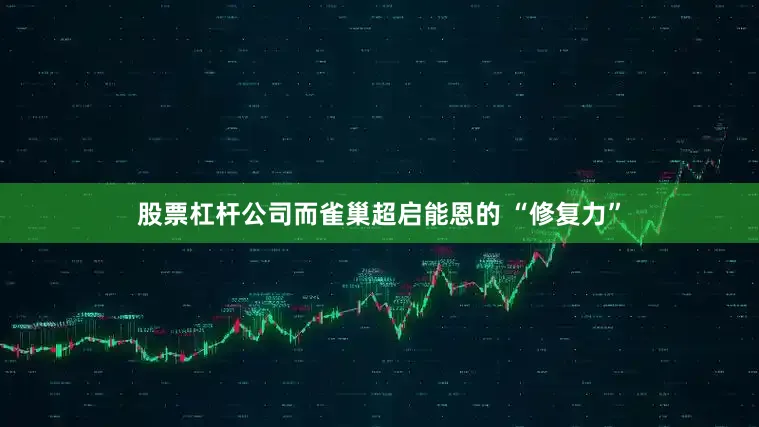 股票杠杆公司而雀巢超启能恩的 “修复力”